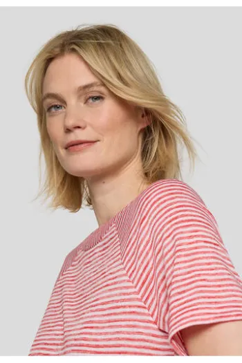 RABE Shirt koralle gestreift im soften Feinstrick
