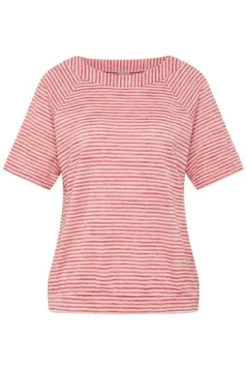 RABE Shirt koralle gestreift im soften Feinstrick