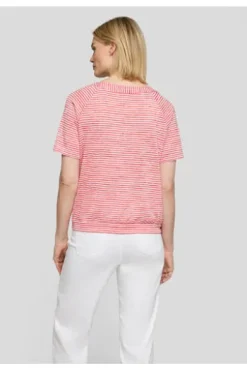 RABE Shirt koralle gestreift im soften Feinstrick
