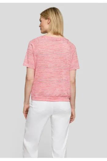 RABE Shirt koralle gestreift im soften Feinstrick