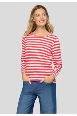 RABE Shirt koralle gestreift mit langem Arm