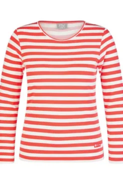 RABE Shirt koralle gestreift mit langem Arm