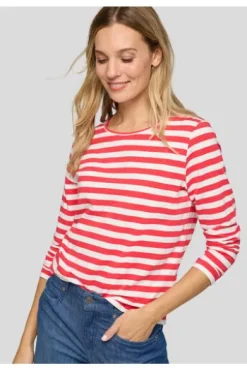 RABE Shirt koralle gestreift mit langem Arm