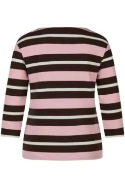 RABE Shirt mokka gestreift 3/4-Arm