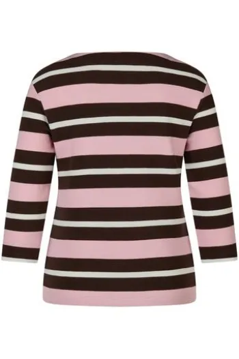 RABE Shirt mokka gestreift 3/4-Arm
