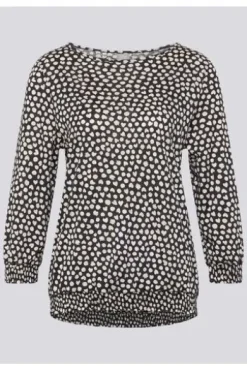 RABE Shirt schwarz gepunktet 3/4-Arm