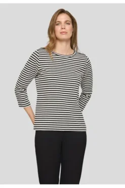 RABE Shirt schwarz gestreift