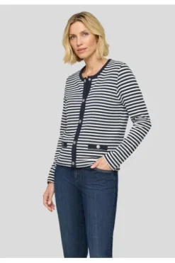 RABE Strickjacke pazifik gestreift