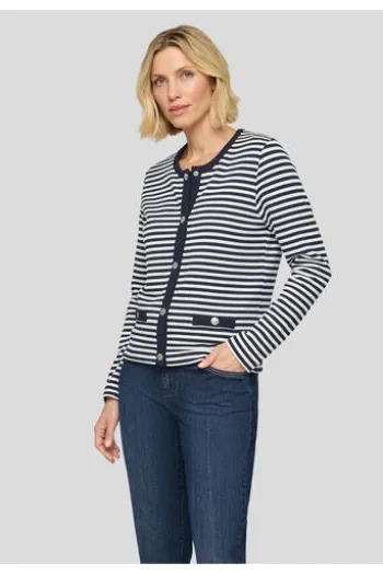 RABE Strickjacke pazifik gestreift