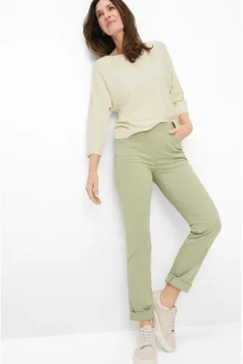RAPHAELA BY BRAX Baumwoll-Hose Pamina green tea Slim Fit in Super Dynamic-Stretchqualität