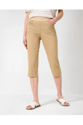 RAPHAELA BY BRAX Capri-Jeans Pamina beige Slim Fit in Schlupfform mit Reißverschluss-Optik