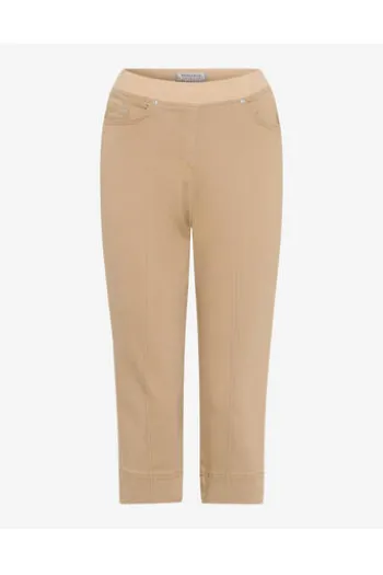 RAPHAELA BY BRAX Capri-Jeans Pamina beige Slim Fit in Schlupfform mit Reißverschluss-Optik