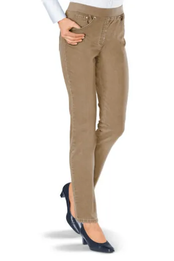 RAPHAELA BY BRAX Jeans Pamina sand Slim Fit in Schlupfform mit Reißverschlussoptik