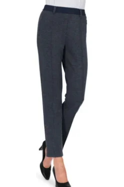 RAPHAELA BY BRAX Thermo-Jersey-Hose Lillyth marine Slim Fit im Diagonal-Streifendessin