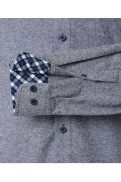 REDMOND Flanell Hemd blau Comfort Fit Langarm