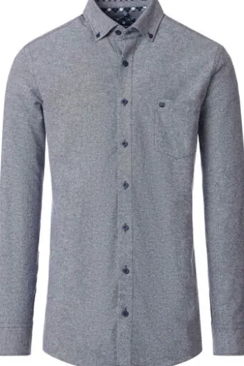 REDMOND Flanell Hemd blau Comfort Fit Langarm