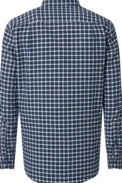 REDMOND Flanell Hemd blau kariert Comfort Fit Langarm