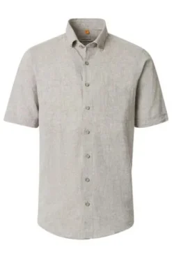 REDMOND Hemd beige Casual Fit Kurzarm