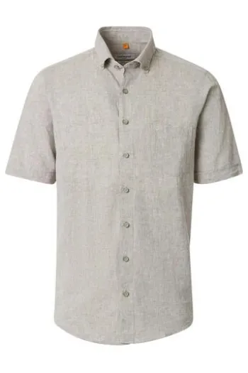 REDMOND Hemd beige Casual Fit Kurzarm