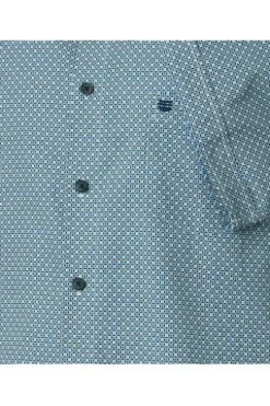 REDMOND Hemd blau gemustert Comfort Fit Kurzarm