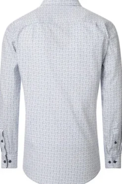 REDMOND Hemd blau gemustert Comfort Fit Langarm