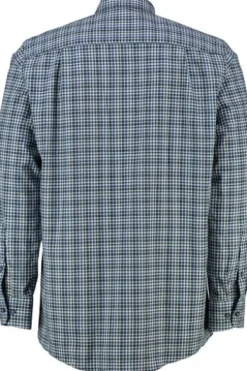 REDMOND Hemd blau kariert Comfort Fit Langarm Button-Down
