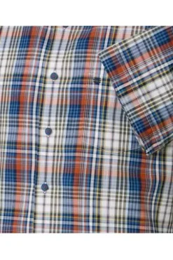 REDMOND Hemd braun kariert Comfort Fit Kurzarm