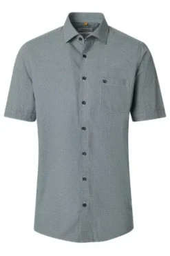 REDMOND Hemd camel gemustert Comfort Fit Kurzarm