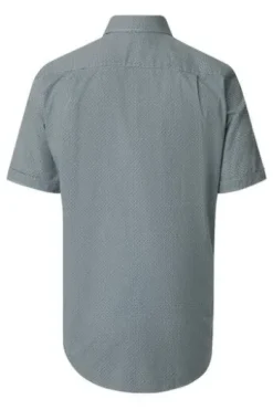 REDMOND Hemd camel gemustert Comfort Fit Kurzarm