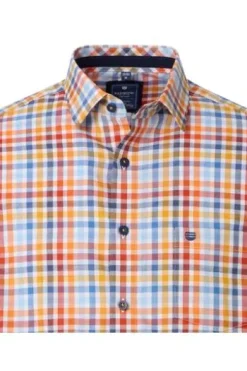 REDMOND Hemd gelb kariert Regular Fit Langarm Button-Down