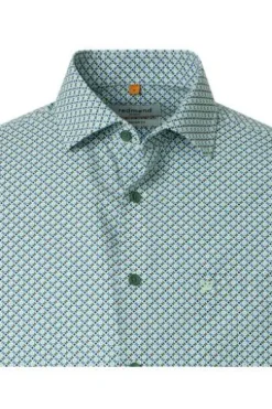 REDMOND Hemd grün gemustert Comfort Fit
