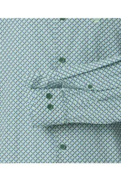 REDMOND Hemd grün gemustert Comfort Fit