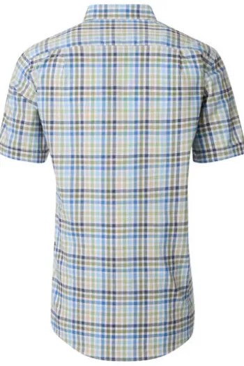 REDMOND Hemd grün kariert Regular Fit Kurzarm Button-Down