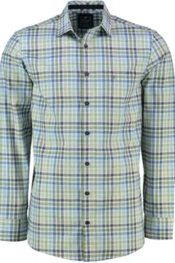 REDMOND Hemd grün kariert Regular Fit Langarm Button-Down