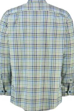 REDMOND Hemd grün kariert Regular Fit Langarm Button-Down