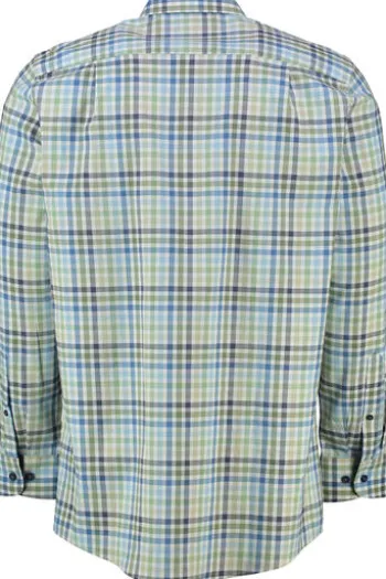 REDMOND Hemd grün kariert Regular Fit Langarm Button-Down