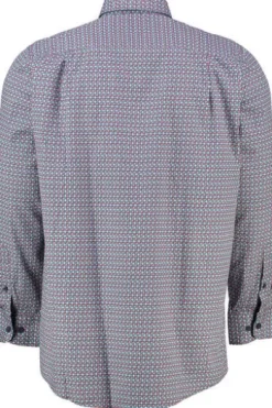 REDMOND Hemd rot gemustert Regular Fit Langarm Button-Down