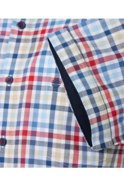 REDMOND Hemd rot kariert Regular Fit Kurzarm Button-Down