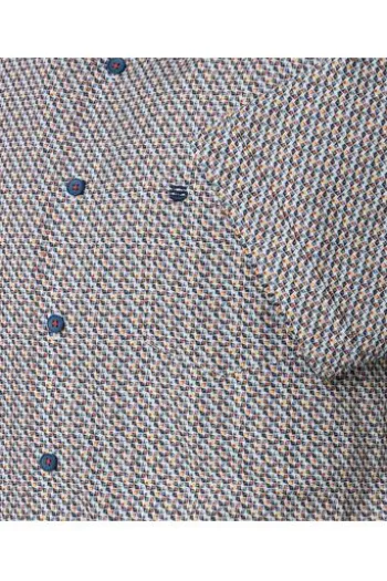 REDMOND Hemd terra gemustert Comfort Fit Kurzarm