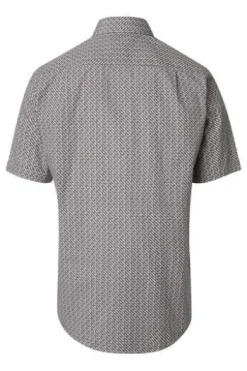 REDMOND Hemd terra gemustert Comfort Fit Kurzarm