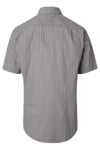 REDMOND Hemd terra gemustert Comfort Fit Kurzarm