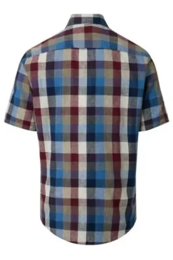 REDMOND Karo Hemd rot kariert Casual Fit Kurzarm