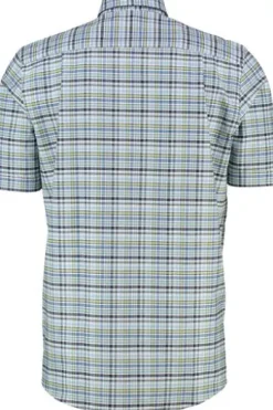 REDMOND Oxford Karo Hemd grün kariert Comfort Fit Kurzarm