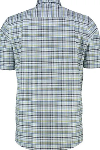 REDMOND Oxford Karo Hemd grün kariert Comfort Fit Kurzarm