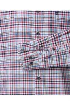 REDMOND Oxford Karo Hemd rot kariert Comfort Fit