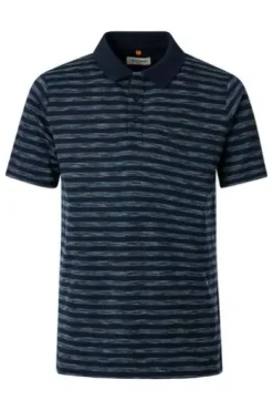 REDMOND Polo-Shirt blau gestreift