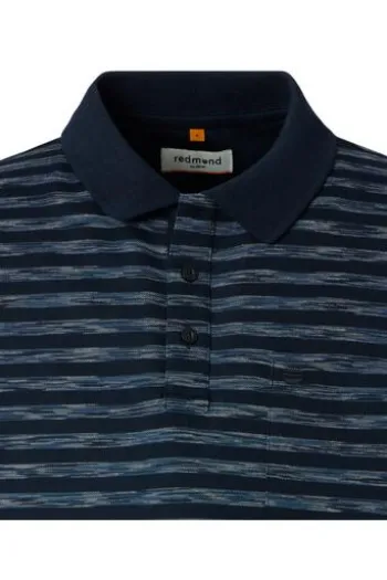 REDMOND Polo-Shirt blau gestreift