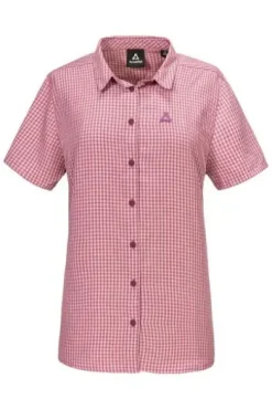 SCHOEFFEL Bluse Dalfoss fuchsia kariert