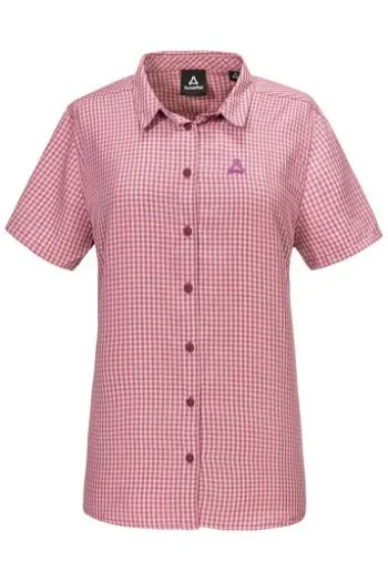 SCHOEFFEL Bluse Dalfoss fuchsia kariert