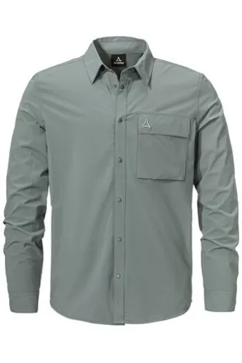 SCHOEFFEL Hemd Dunajec steel grey Regular Fit